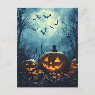 Pumpkins by Night Halloween Greeting Card