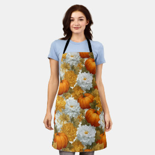 Pumpkins & Chrysanthemums Fall Design Apron