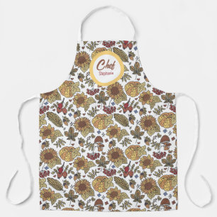 Pumpkins Corn &  Sunflowers , Personalised Chefs  Apron