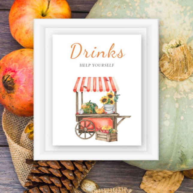 Pumpkins fall baby shower - drinks poster (Creator Uploaded)