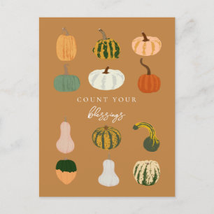 Pumpkins Fall   Count Your Blessings Postcard