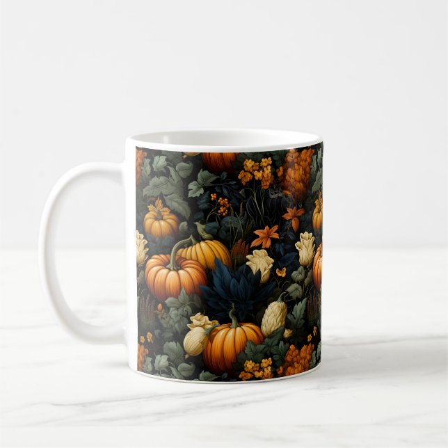 Pumpkins Floral Art Mug (Left)