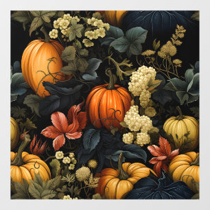 Pumpkins Floral Art Window Cling