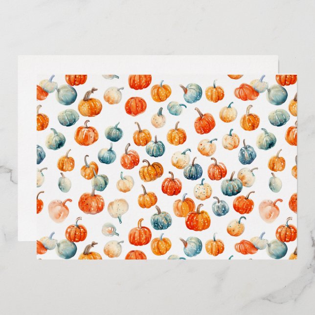 Pumpkins Foil Invitation (Front/Back)