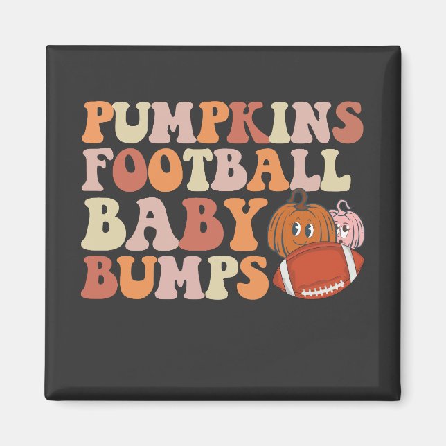 Pumpkins Football Baby Bumps Pregnancy Mum Magnet (Front)