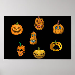 Pumpkins for Halloween. Poster