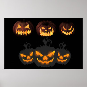 Pumpkins for Halloween. Poster
