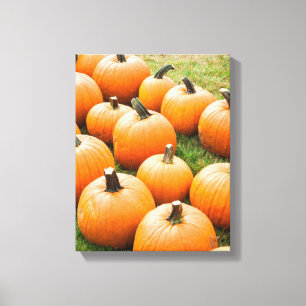 Pumpkins for Sale at a Farmer's Market Canvas Print