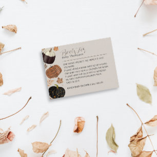 Pumpkins Gender Neutral Book Request Baby Shower Enclosure Card