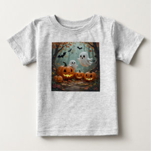 Pumpkins ghosts bats happy halloween baby T-Shirt
