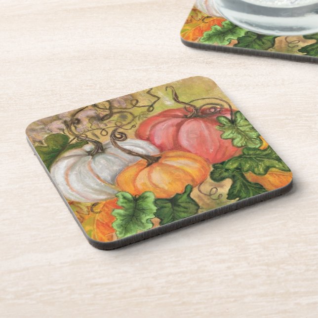 Pumpkins Halloween Beverage Coaster (Left Side)