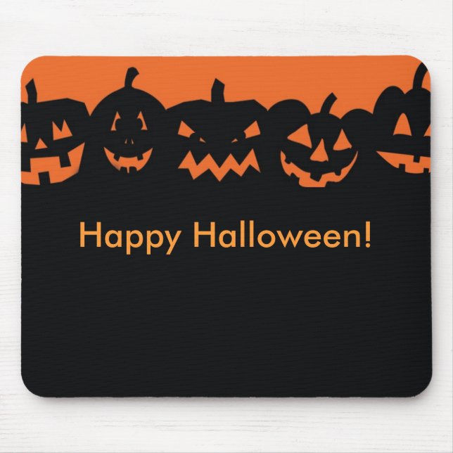 Pumpkins Halloween Holiday Festive Mouse Pad (Front)