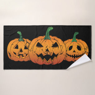 Pumpkins Halloween Jack O Lantern Spooky Bath Towel