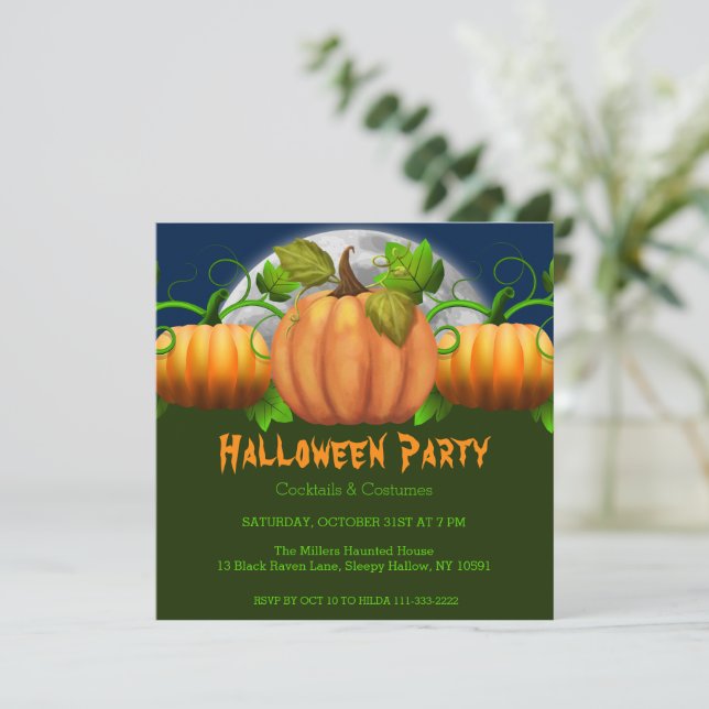 Pumpkins Halloween Party Invitation (Standing Front)