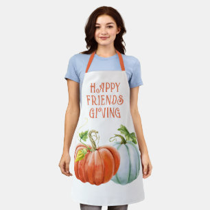 Pumpkins Happy Friendsgiving burnt orange fall Apron