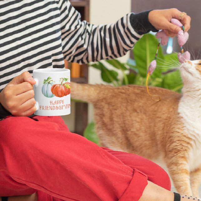 Pumpkins Happy Friendsgiving burnt orange fall Coffee Mug (Creator Uploaded)