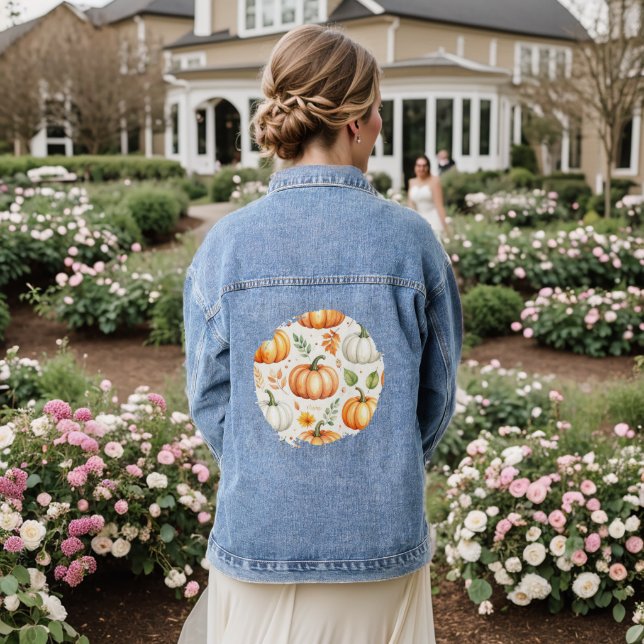 Pumpkins in the Morning Light Denim Jacket (Wedding Back)