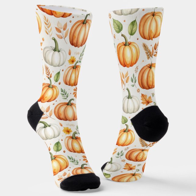Pumpkins in the Morning Light Socks (Angled)