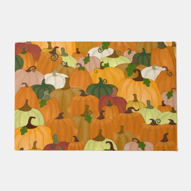 Pumpkins Large Doormat (Front)