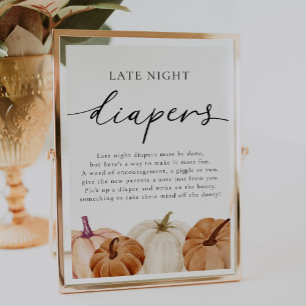 Pumpkins Late Night Diapers Sign