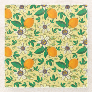 Pumpkins & Leaves: Autumn Harvest Glass Coaster