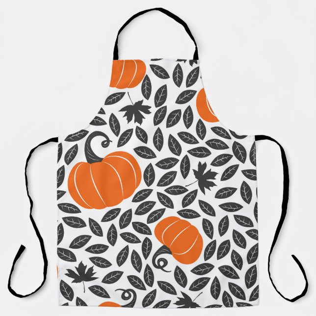 Pumpkins, leaves: cute autumn pattern. apron (Front)