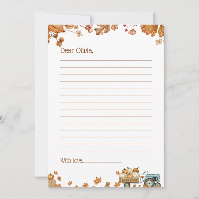 Pumpkins Leaves & Stacks of Hay Time Capsule Cards (Front)