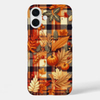 Pumpkins Maple Leaves Autumn Plaids