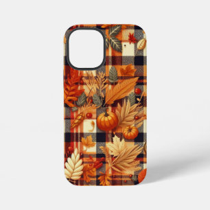 Pumpkins Maple Leaves Autumn Plaids iPhone 12 Mini Case