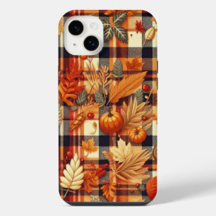 Pumpkins Maple Leaves Autumn Plaids iPhone 14 Plus Case