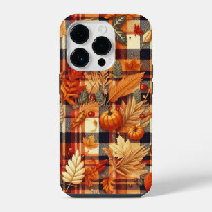 Pumpkins Maple Leaves Autumn Plaids iPhone 14 Pro Case
