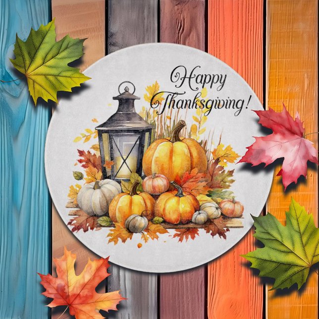 Pumpkins Maple Tree Leaves Lamp Thanksgiving Cutting Board (Creator Uploaded)