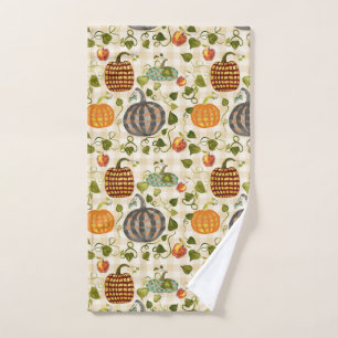 Pumpkins On Gingham Absorbent Cotton Kitchen Towel