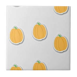 Pumpkins on  grey tile