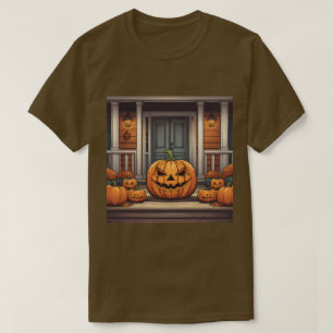 Pumpkins On Porch Halloween T-Shirt