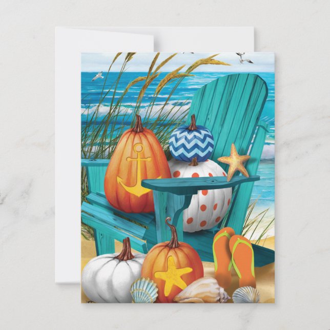 Pumpkins on the Beach Flat Card (Front)