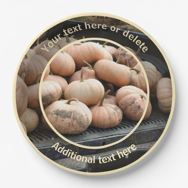 Pumpkins On Truck Fall Themed Personalised Party   Paper Plate (Front)