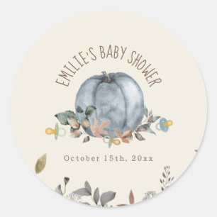 Pumpkins Pacifiers Fall Boy Baby Shower Classic Round Sticker