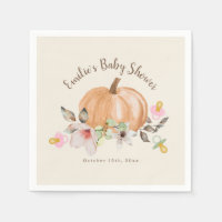 Pumpkins Pacifiers Floral Fall Baby Shower
