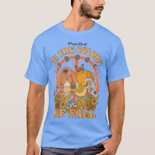 Pumpkins Painted In The Colours Of Fall Vintage Fa T-Shirt