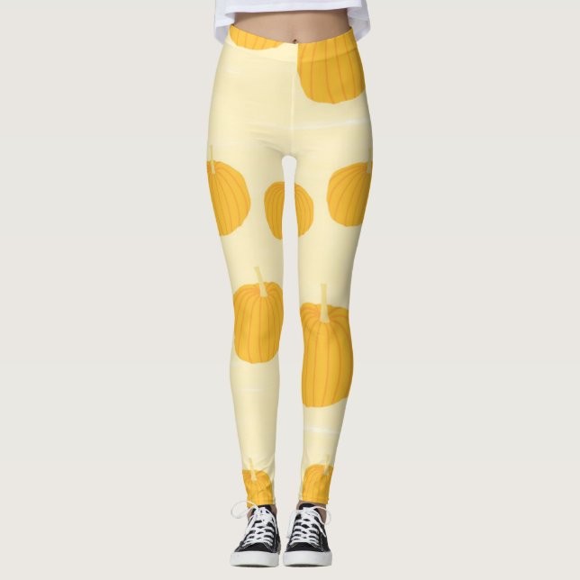 pumpkins painting art leggings (Front)