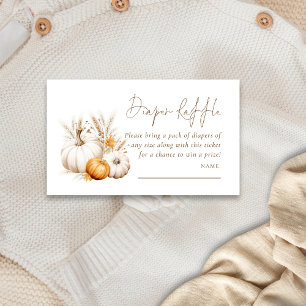 Pumpkins Pampas Diaper Raffle Baby Shower  Enclosure Card