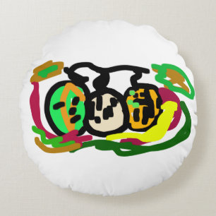 Pumpkins Patch Latte Round Cushion