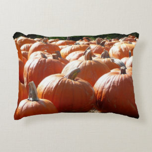 Pumpkins Photo for Fall, Halloween or Thanksgiving Decorative Cushion