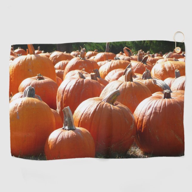 Pumpkins Photo for Fall, Halloween or Thanksgiving Golf Towel (Horizontal)
