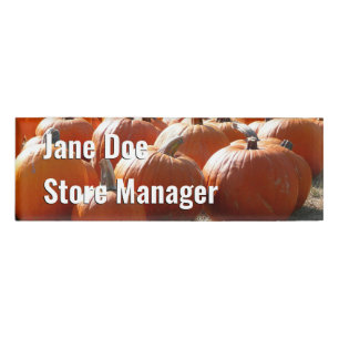 Pumpkins Photo for Fall, Halloween or Thanksgiving Name Tag