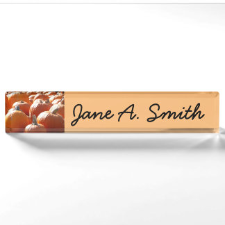 Pumpkins Photo for Fall, Halloween or Thanksgiving Nameplate