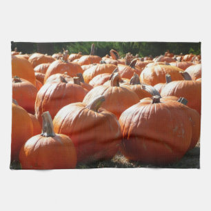 Pumpkins Photo for Fall, Halloween or Thanksgiving Tea Towel