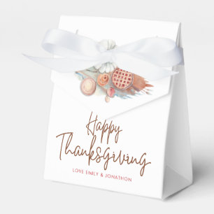 Pumpkins Pies Food Script Names Happy Thanksgiving Favour Box