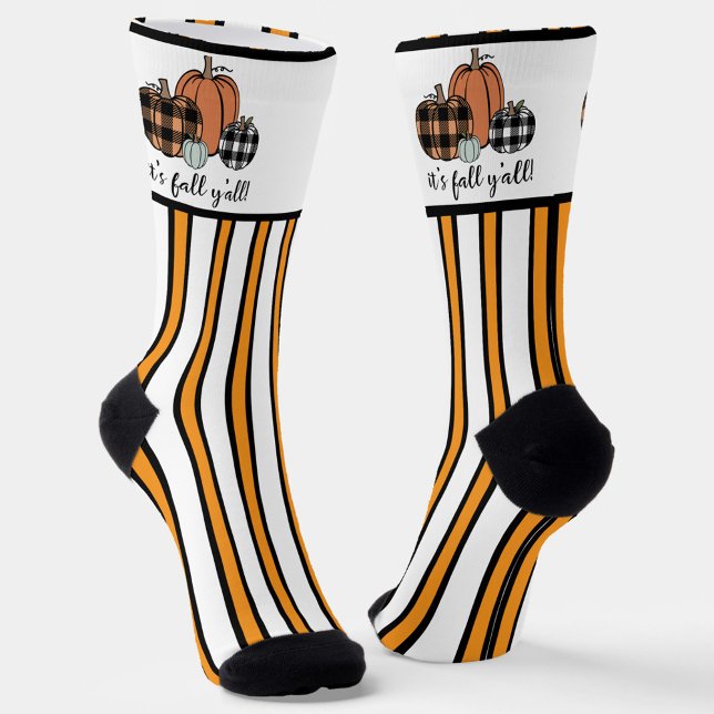 Pumpkins, Plaids, Stripes Socks (Creator Uploaded)